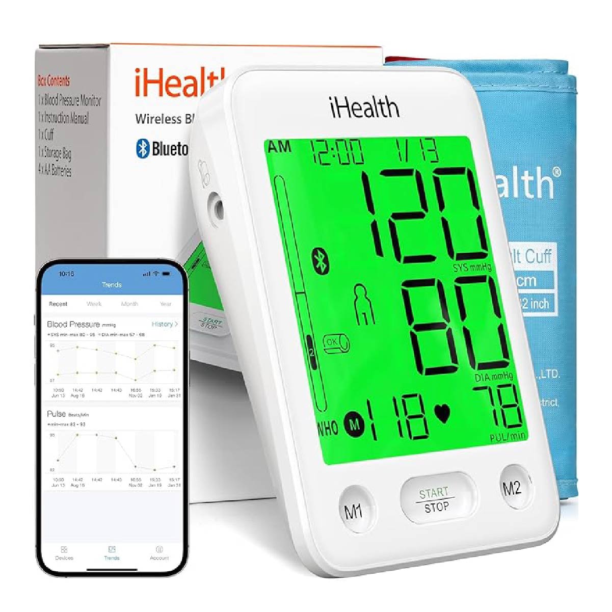 iHealth Accu Luminate Arm Blood Pressure Monitor – 4.5" 