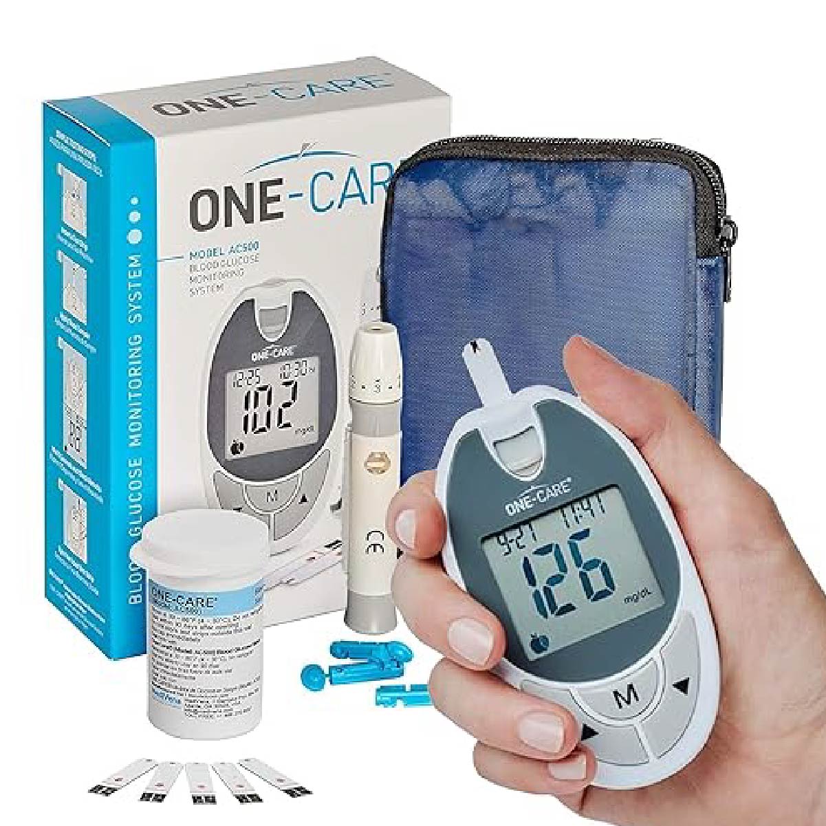 ONE-CARE Glucose Monitoring System with Glucometer