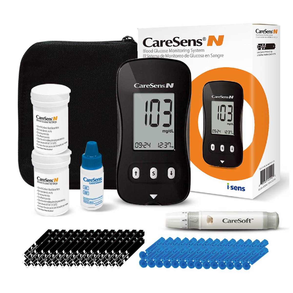 CareSens N Blood Glucose Monitor Kit with 100 Blood Sugar Test Strips