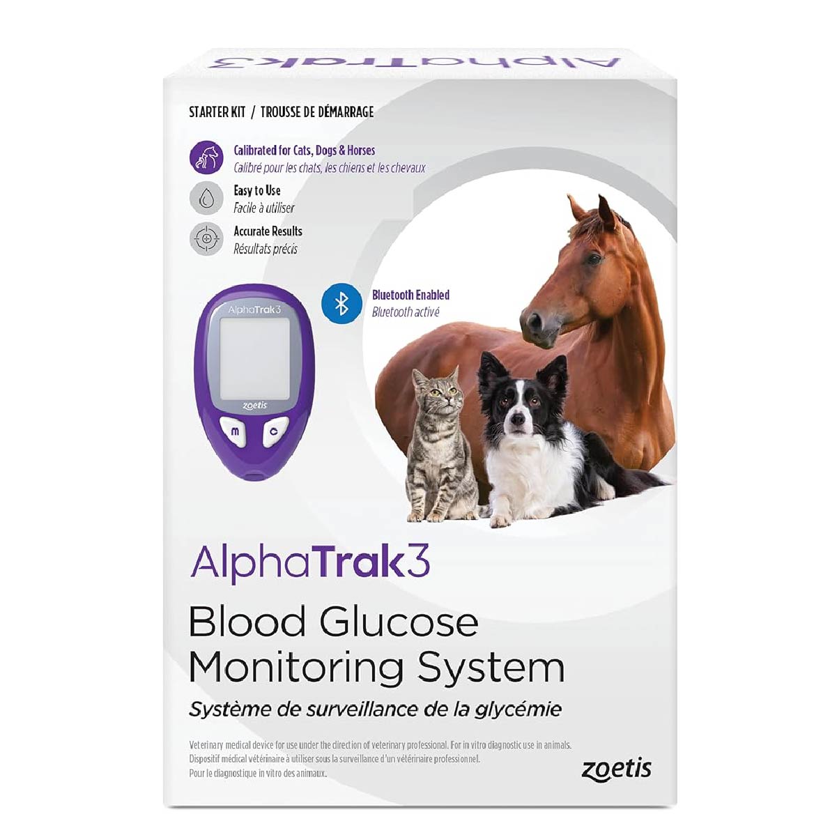 AlphaTrak 3, 8 Piece Pet Blood Glucose Monitoring Kit for Diabetic Cats