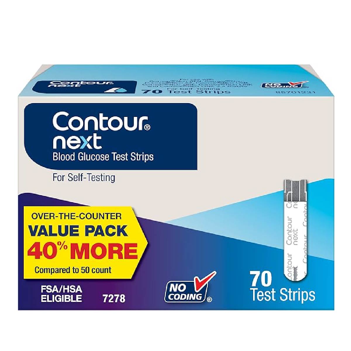 Contour Next Blood Glucose Test Strips for Diabetes, 70 Count (Pack of 1)