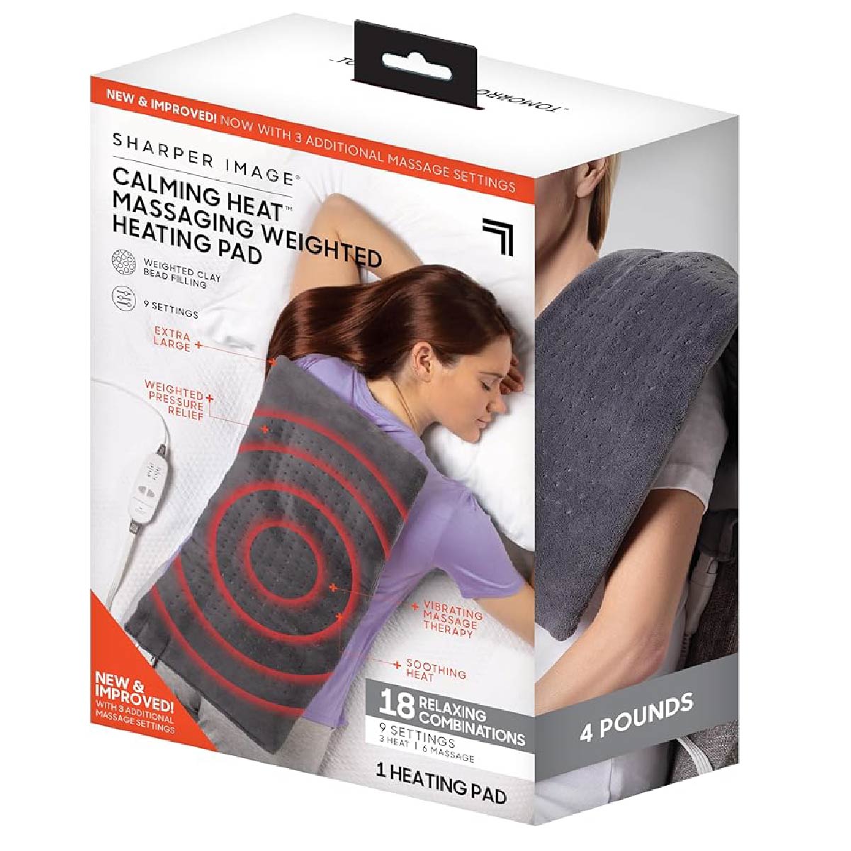 Calming Heat Massaging Weighted Heating Pad by Sharper Image