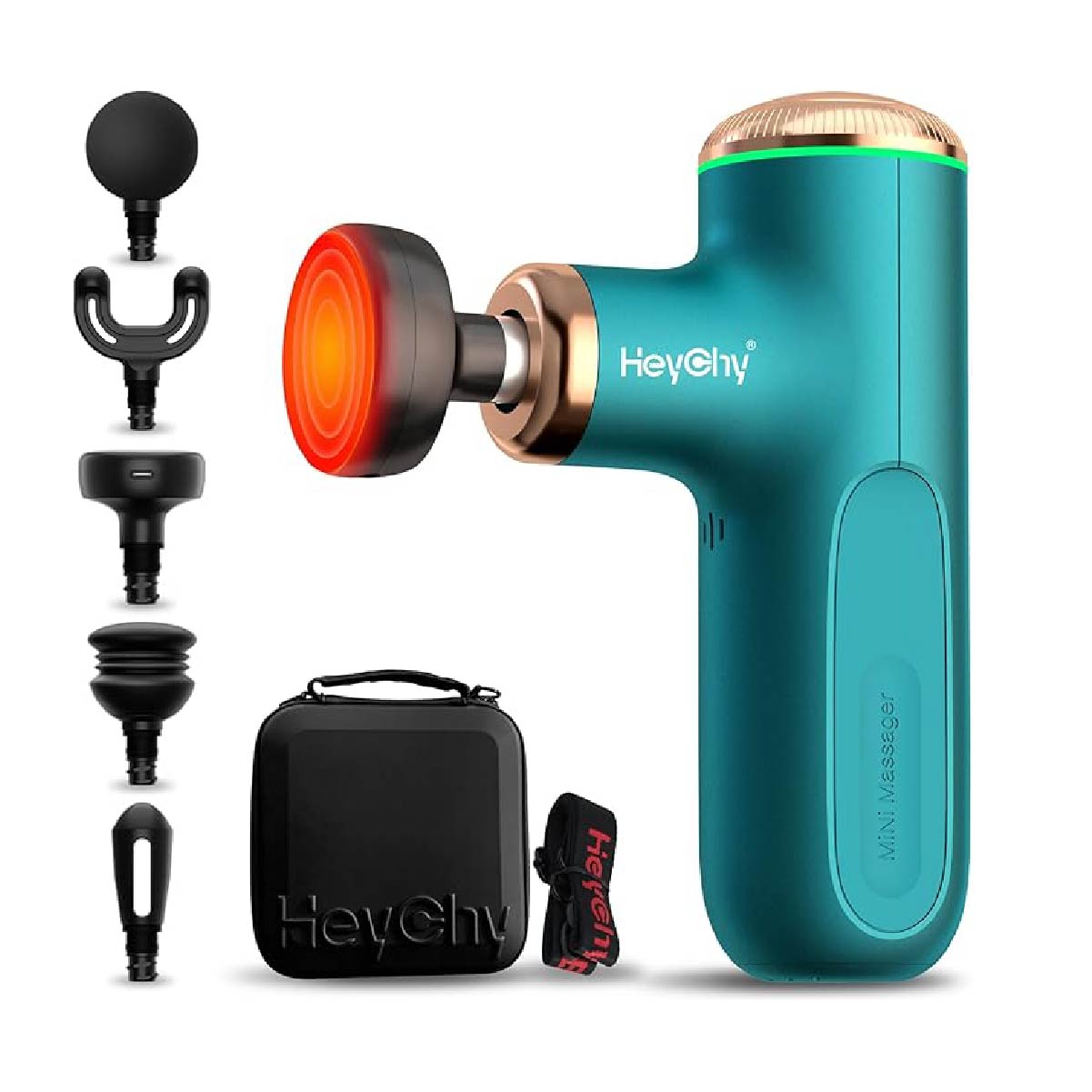 Mini Massage Gun with Heat Function, Heated Massage Head for Deep Tissue Pain Relief