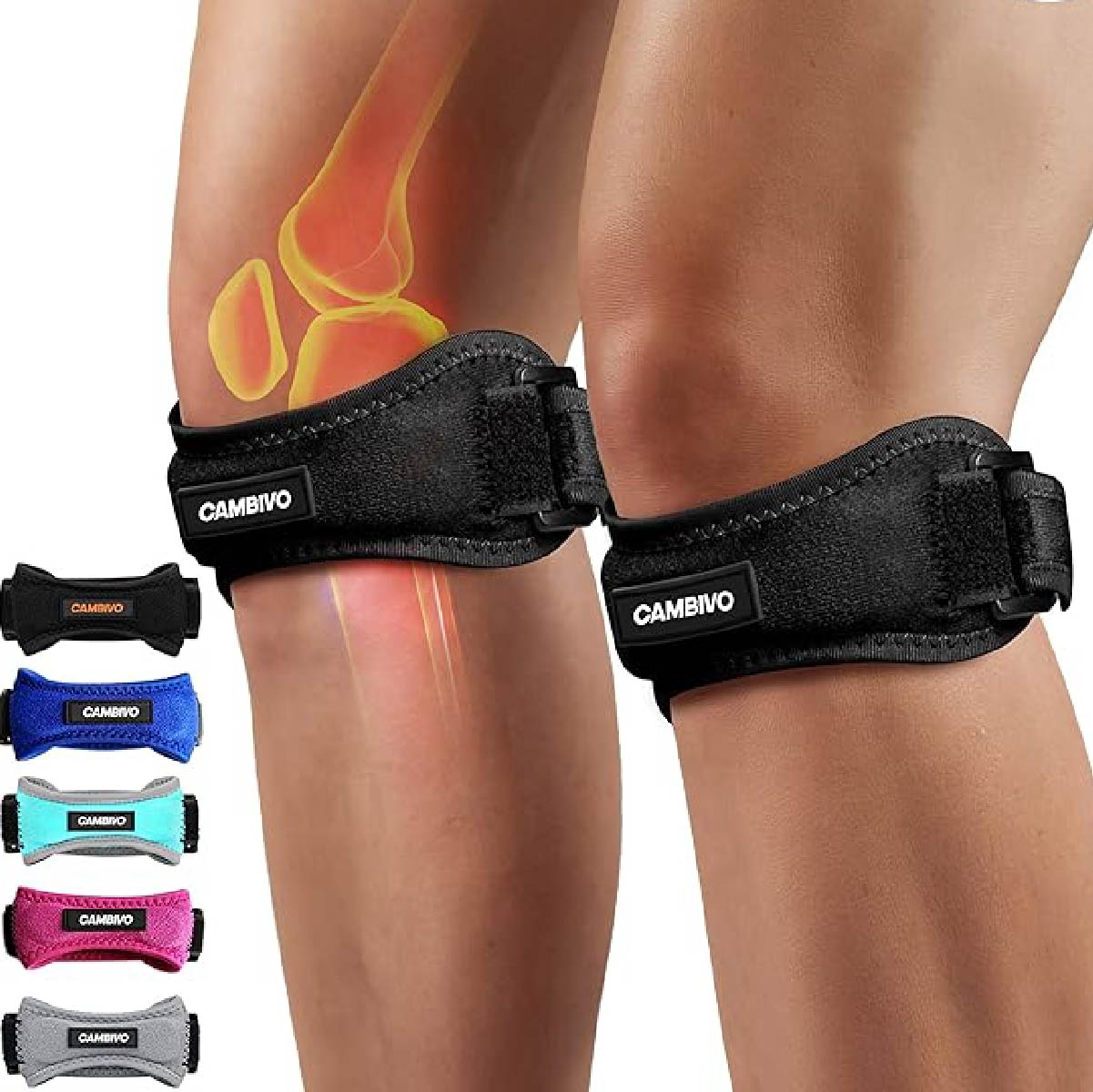 CAMBIVO 2 Pack Knee Braces for Women and Men