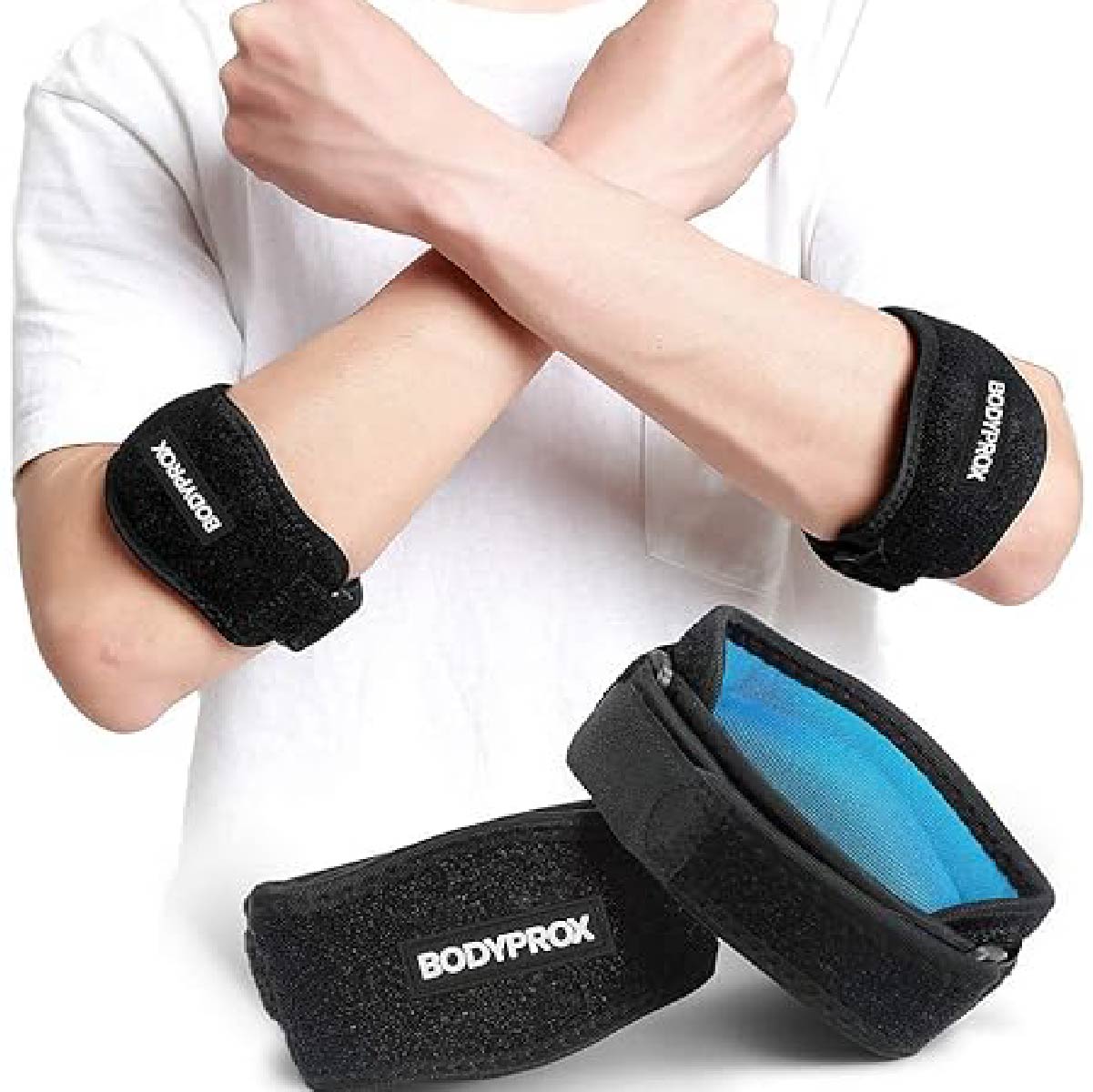 Bodyprox Elbow Brace 2 Pack for Tennis & Golfer's Elbow Pain Relief