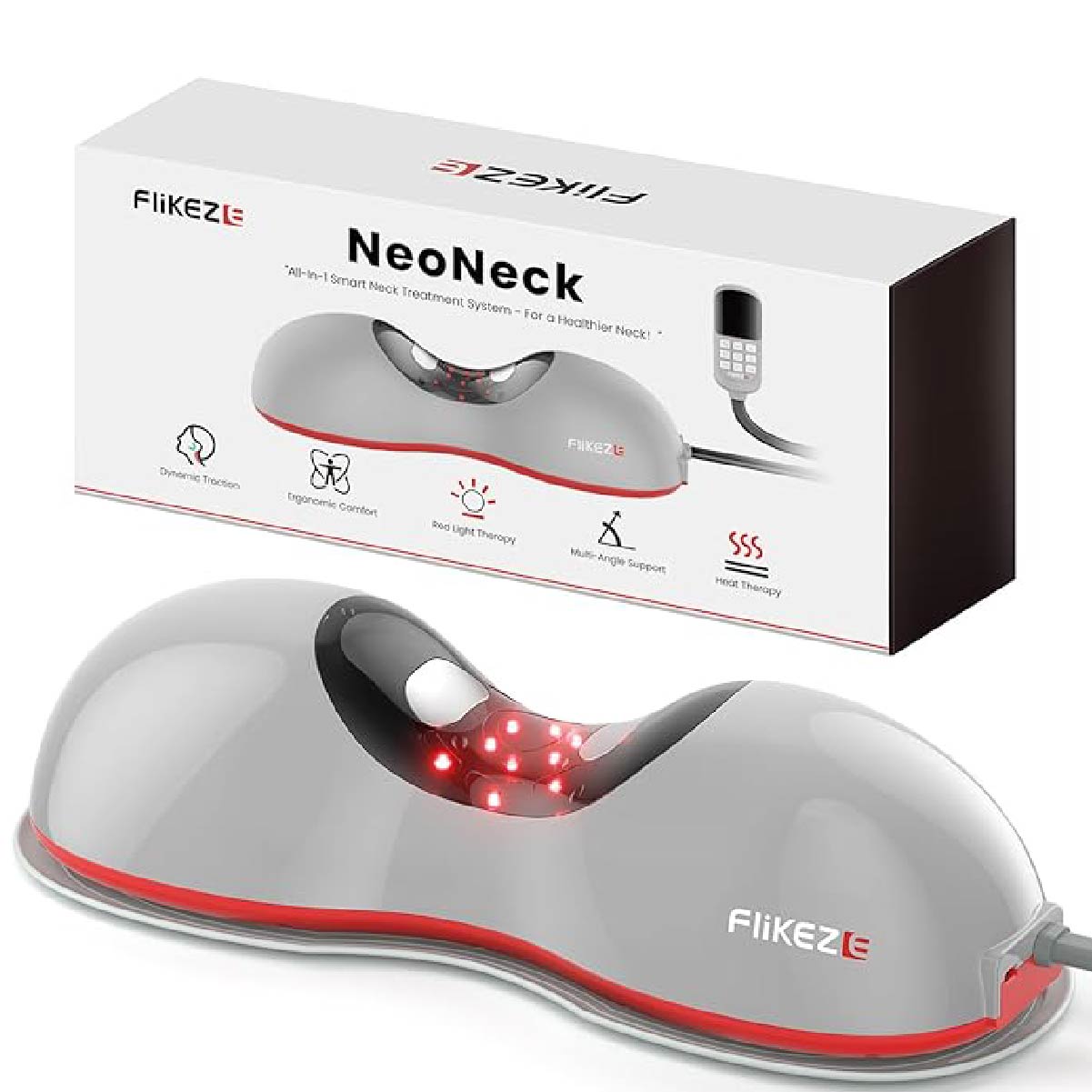 Heated Neck Stretcher with Red Light Therapy