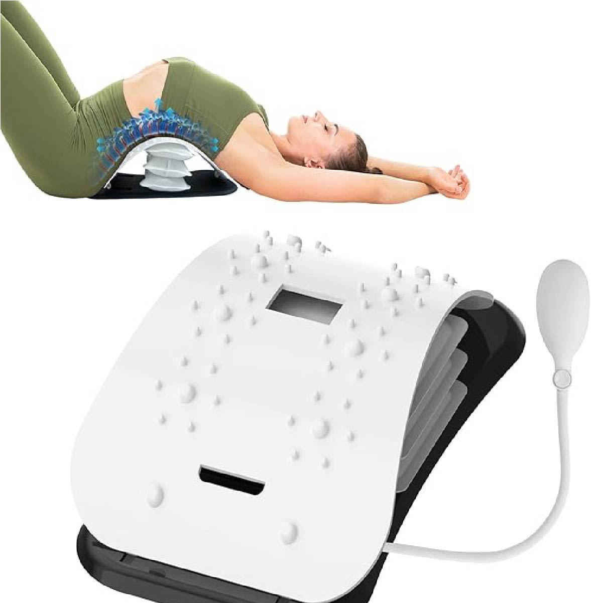 Back Stretcher for Lower Back Pain Relief, Adjustable Lumbar Traction Device